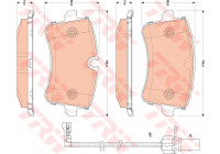 Kit de plaquettes de frein, frein à disque GDB1866 TRW