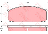 Kit de plaquettes de frein, frein à disque GDB197 TRW