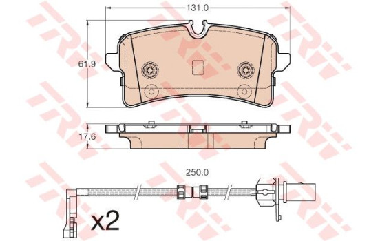 Kit de plaquettes de frein, frein à disque GDB1975 TRW