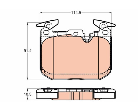 Kit de plaquettes de frein, frein à disque GDB2031 TRW, Image 2