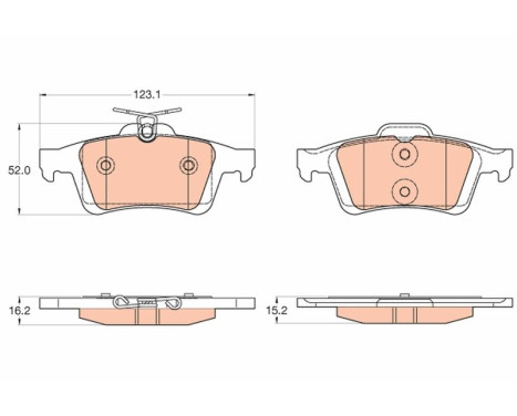 Kit de plaquettes de frein, frein à disque GDB2033 TRW