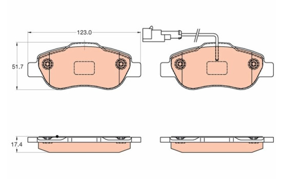 Kit de plaquettes de frein, frein à disque GDB2039 TRW