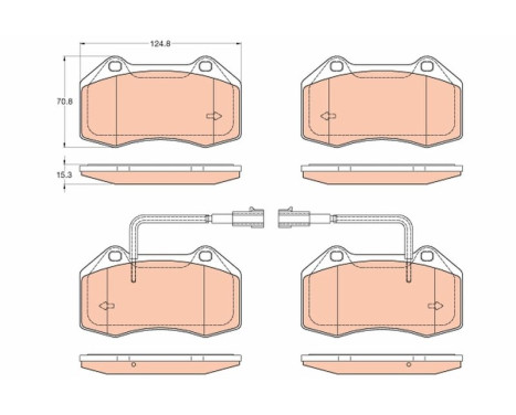 Kit de plaquettes de frein, frein à disque GDB2045 TRW