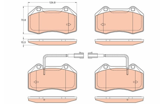 Kit de plaquettes de frein, frein à disque GDB2045 TRW