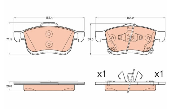 Kit de plaquettes de frein, frein à disque GDB2060 TRW