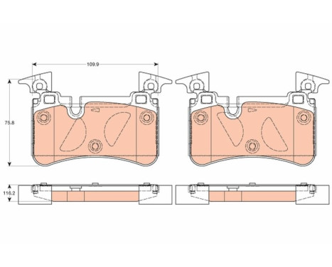 Kit de plaquettes de frein, frein à disque GDB2061 TRW, Image 2