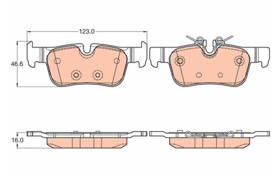 Kit de plaquettes de frein, frein à disque GDB2063 TRW, Image 2