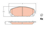 Kit de plaquettes de frein, frein à disque GDB2094 TRW