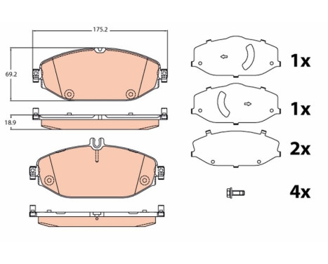 Kit de plaquettes de frein, frein à disque GDB2097 TRW