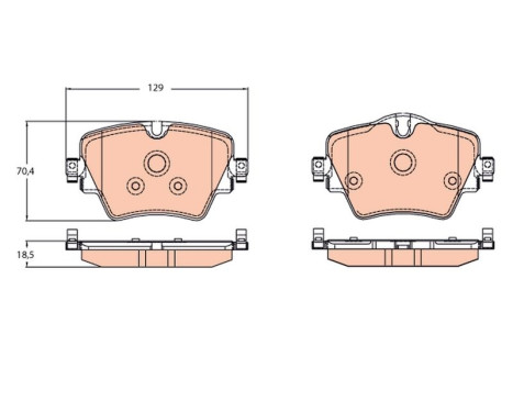 Kit de plaquettes de frein, frein à disque GDB2098 TRW, Image 2