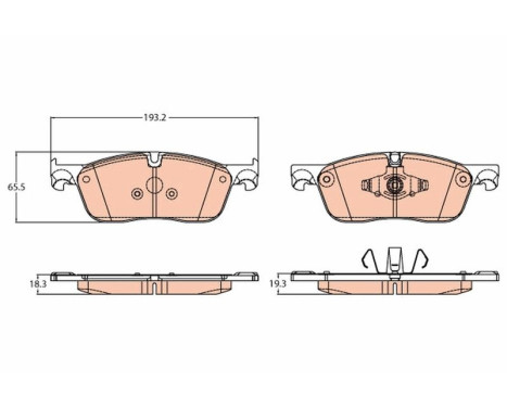 Kit de plaquettes de frein, frein à disque GDB2100 TRW, Image 2