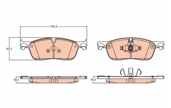 Kit de plaquettes de frein, frein à disque GDB2100 TRW, Image 2