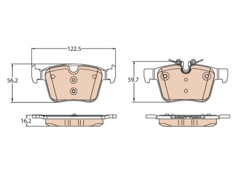 Kit de plaquettes de frein, frein à disque GDB2110 TRW, Image 2