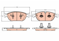 Kit de plaquettes de frein, frein à disque GDB2113 TRW