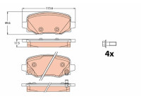 Kit de plaquettes de frein, frein à disque GDB2116 TRW