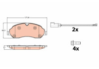 Kit de plaquettes de frein, frein à disque GDB2117 TRW