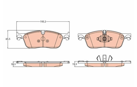 Kit de plaquettes de frein, frein à disque GDB2119 TRW