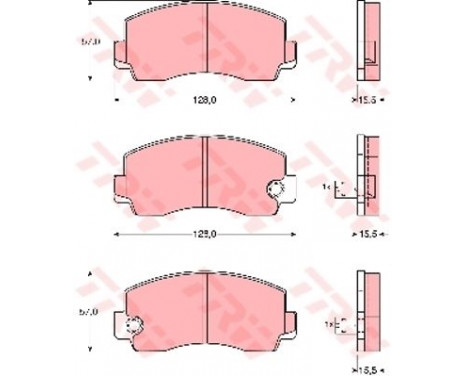 Kit de plaquettes de frein, frein à disque GDB212 TRW