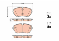 Kit de plaquettes de frein, frein à disque GDB2121 TRW