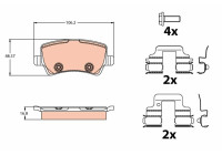 Kit de plaquettes de frein, frein à disque GDB2125 TRW