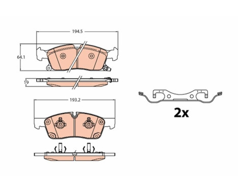 Kit de plaquettes de frein, frein à disque GDB2130 TRW