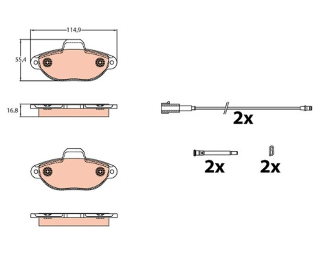 Kit de plaquettes de frein, frein à disque GDB2141 TRW