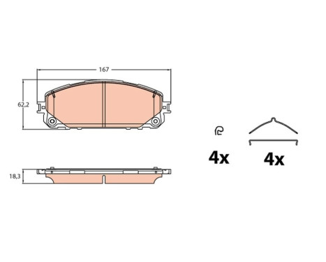 Kit de plaquettes de frein, frein à disque GDB2142 TRW