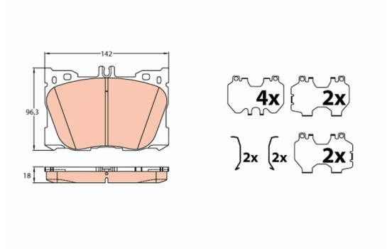 Kit de plaquettes de frein, frein à disque GDB2150 TRW, Image 2