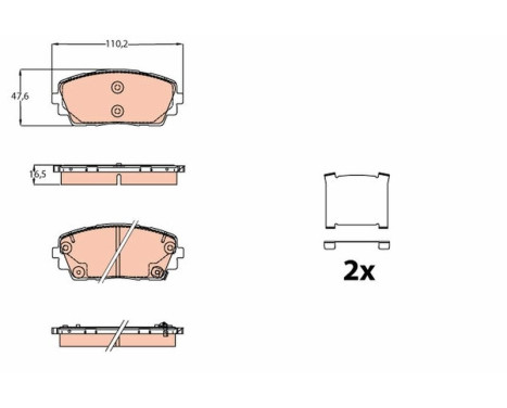 Kit de plaquettes de frein, frein à disque GDB2160 TRW, Image 2