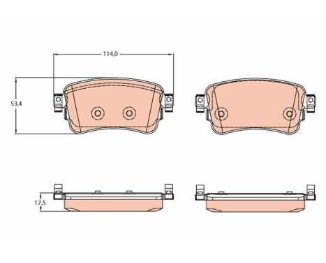 Kit de plaquettes de frein, frein à disque GDB2166 TRW, Image 2
