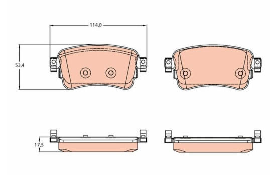 Kit de plaquettes de frein, frein à disque GDB2166 TRW, Image 2