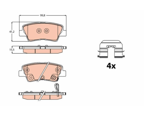 Kit de plaquettes de frein, frein à disque GDB2173 TRW