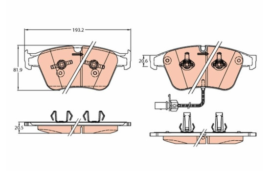 Kit de plaquettes de frein, frein à disque GDB2177 TRW, Image 2