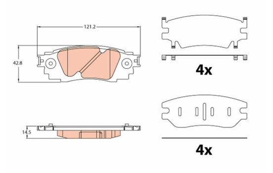 Kit de plaquettes de frein, frein à disque GDB2183 TRW