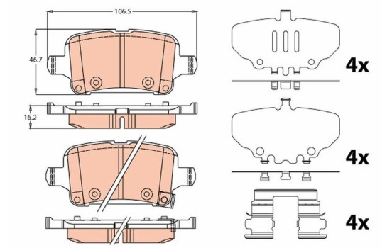 Kit de plaquettes de frein, frein à disque GDB2184 TRW
