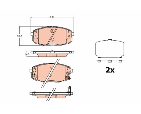 Kit de plaquettes de frein, frein à disque GDB2192 TRW