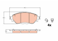 Kit de plaquettes de frein, frein à disque GDB2196 TRW