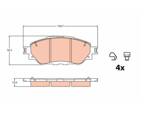 Kit de plaquettes de frein, frein à disque GDB2196 TRW