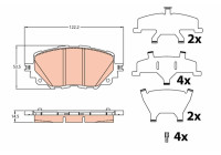 Kit de plaquettes de frein, frein à disque GDB2200 TRW