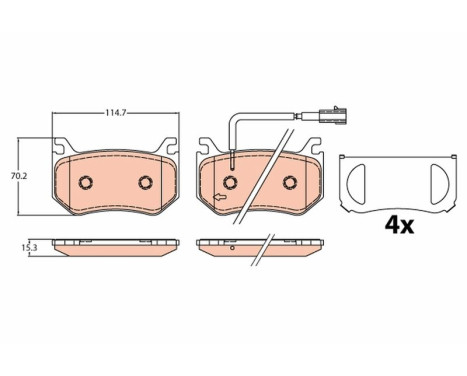 Kit de plaquettes de frein, frein à disque GDB2209 TRW