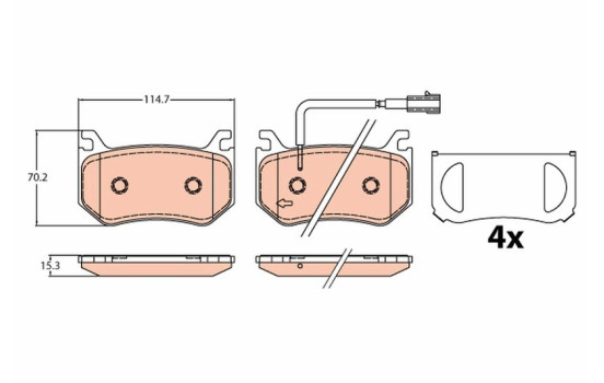 Kit de plaquettes de frein, frein à disque GDB2209 TRW