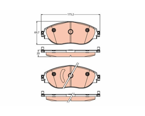 Kit de plaquettes de frein, frein à disque GDB2219 TRW