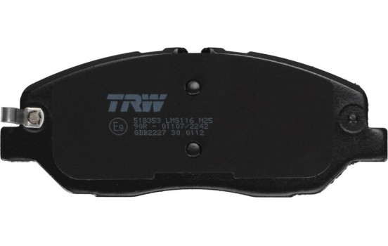 Kit de plaquettes de frein, frein à disque GDB2227 TRW, Image 3