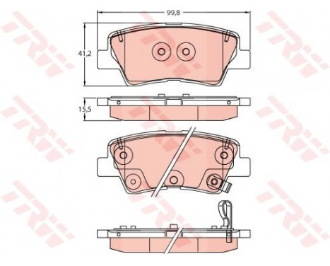 Kit de plaquettes de frein, frein à disque GDB2242 TRW