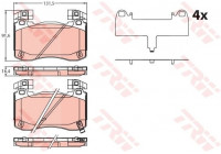 Kit de plaquettes de frein, frein à disque GDB2254 TRW