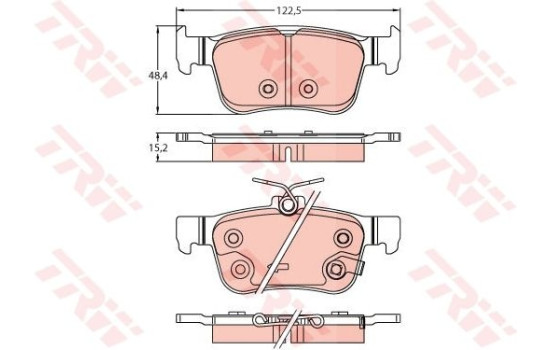 Kit de plaquettes de frein, frein à disque GDB2256 TRW