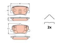 Kit de plaquettes de frein, frein à disque GDB2277 TRW