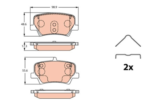 Kit de plaquettes de frein, frein à disque GDB2277 TRW