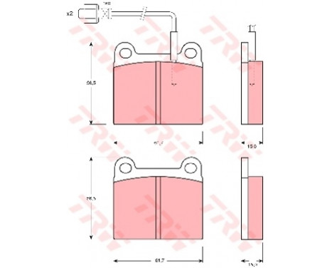 Kit de plaquettes de frein, frein à disque GDB240 TRW