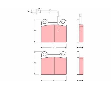 Kit de plaquettes de frein, frein à disque GDB240 TRW, Image 2